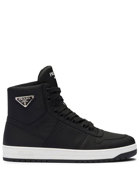 prada high top schwarz weiss|farfetch prada shoes.